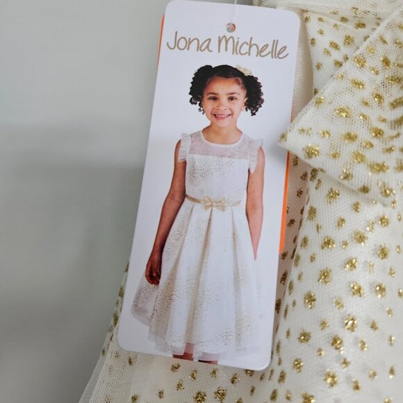 NWT Fancy Cream & Gold Toddler Dress - Size 2T - Picture 6 of 8